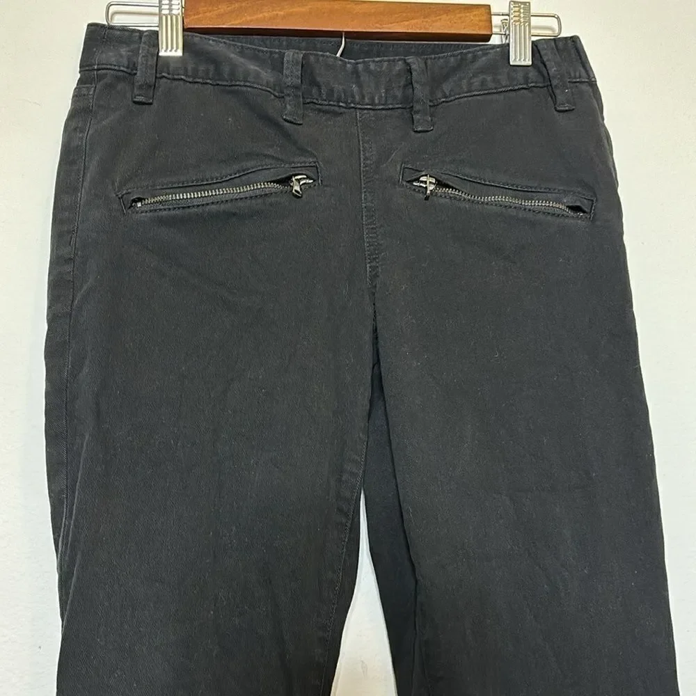 Tory Burch Skinny Black Stretch Side Zipper Jeans 27 Denim Luxury Casual‌‌‌‌‌‌